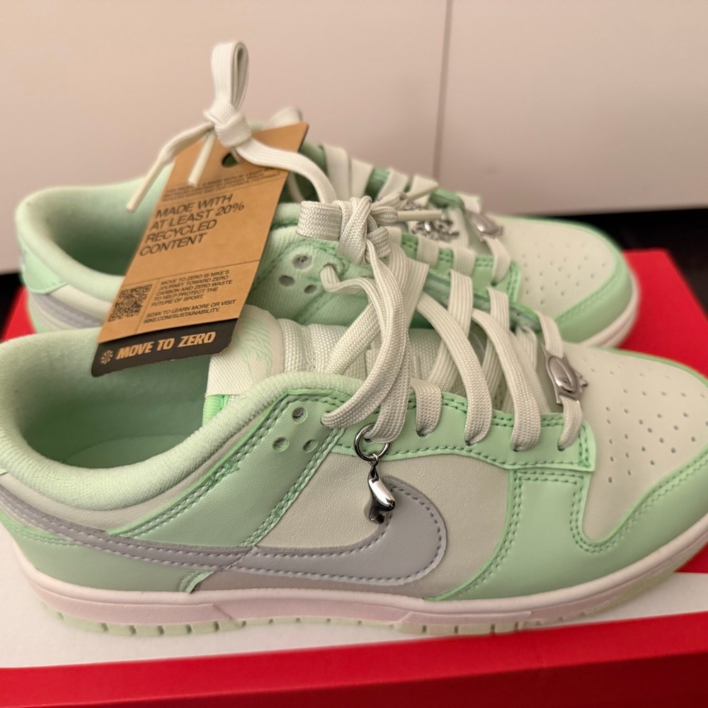 Nike Light Green and White Sneakers